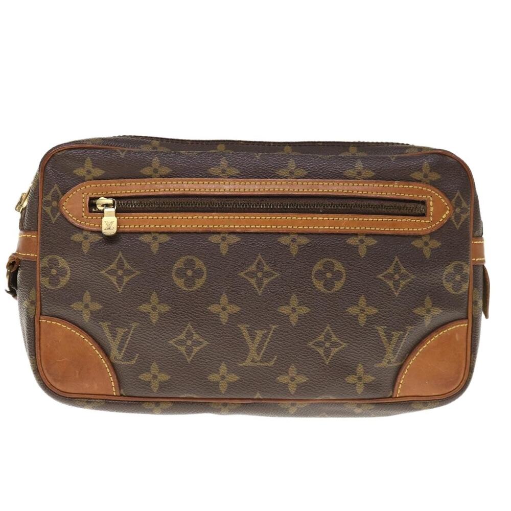 Louis Vuitton Monogram Marly Dragonne GM Clutch Bag Brown
